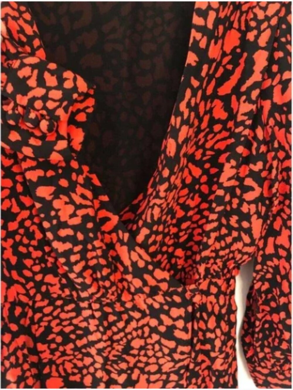 Topshop • Red Leopard Prind Wrap Mini Dress - Picture 6 of 10